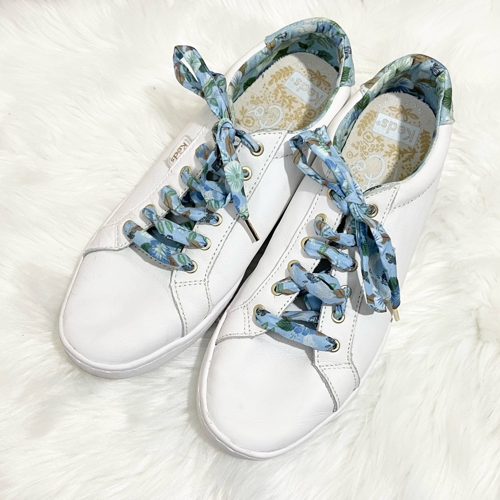 Final! Keds x Rifle Paper Co. Blue Fields Leather Ace Sneaker